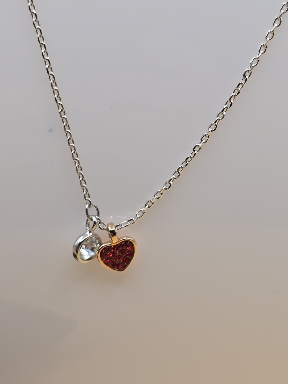 Swarovski Red Heart Crystal Pave Necklace